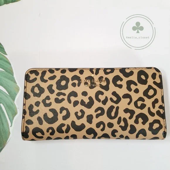 Kate Spade Darcy Leopard Cheetah Large Satchel NWT Gift Holiday Bifold Wallet - Picture 9 of 11